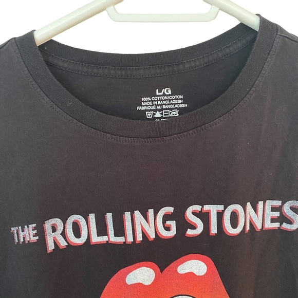 Bluenotes Official The Rolling Stones rainbow tongue lips long sleeve black top - Picture 3 of 6